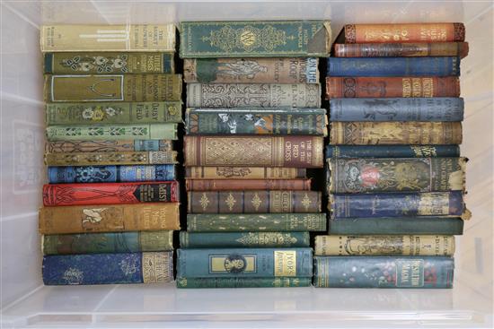 Five boxes of books